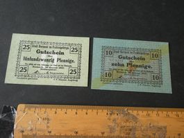 Dt. Reich, Berneck - 2 Notgeldscheine