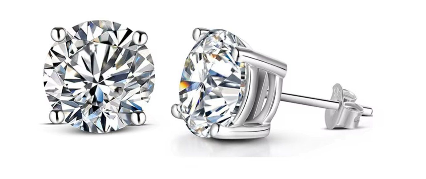 Orecchini pendenti & Orecchini a lobo: 4.00(total)ct VVS1WHITE MOISSANITE earrings with certificat – Nuovo e nell'imballaggio originale da Genève venduto da AWWA 1