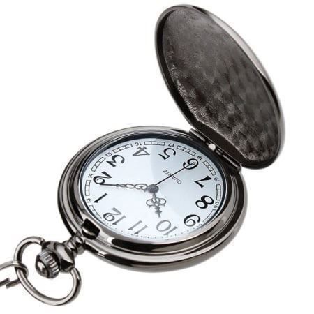 Orologi: Taschenuhr schwarz mit Kette – Nuovo e nell'imballaggio originale da Diepoldsau venduto da preisparadies-ch 2