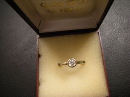 Ring  Gr. 52 Gelbgold Solitaire 18ct mit Brillant 0.21ct