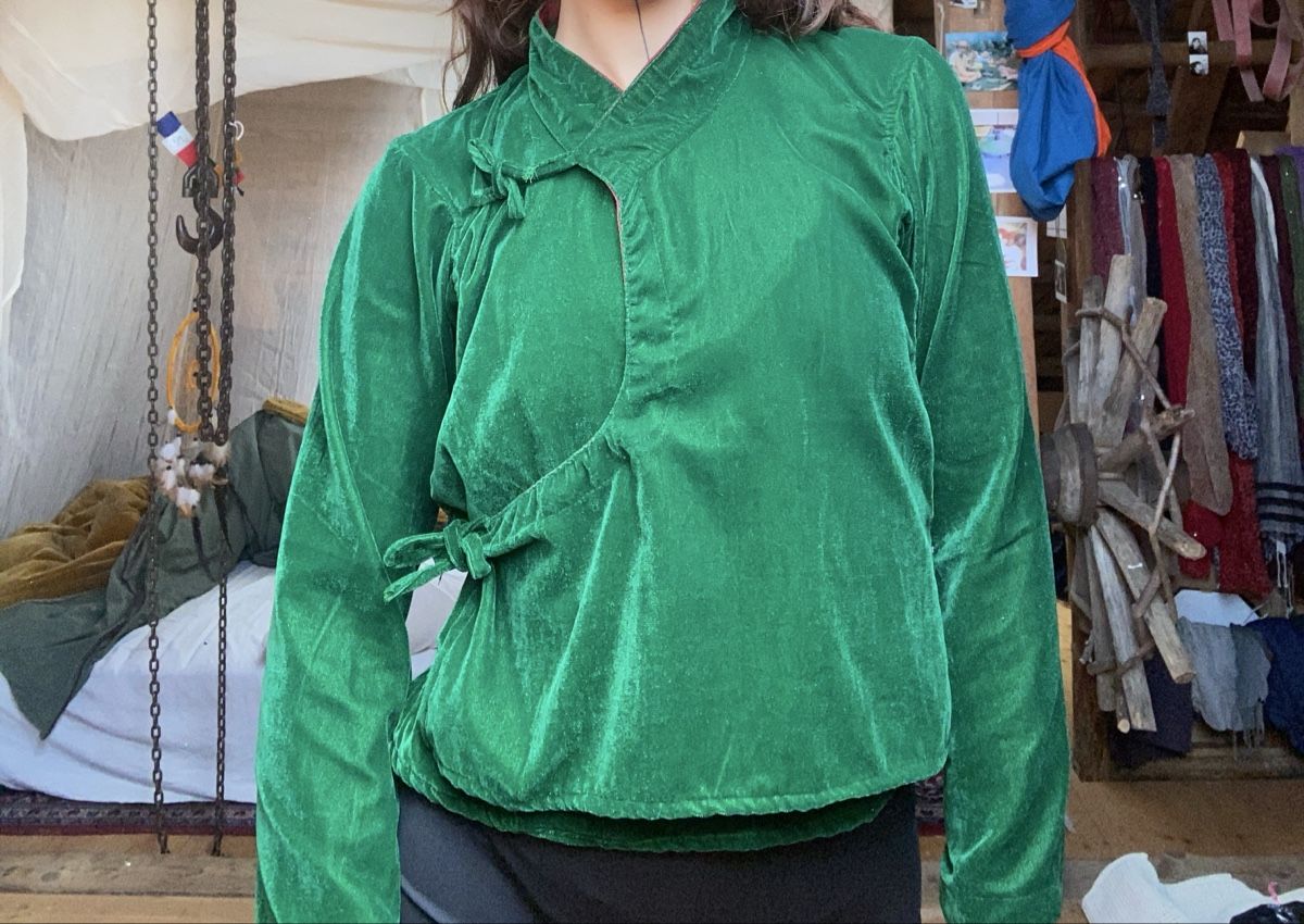 Giacche: Samt Designer Jacke aus Nepal zum binden – Usato da Rehetobel venduto da Norea69
