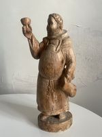 Holz Schnitzerei Mönch Bier Vintage Kunst Handwerk 