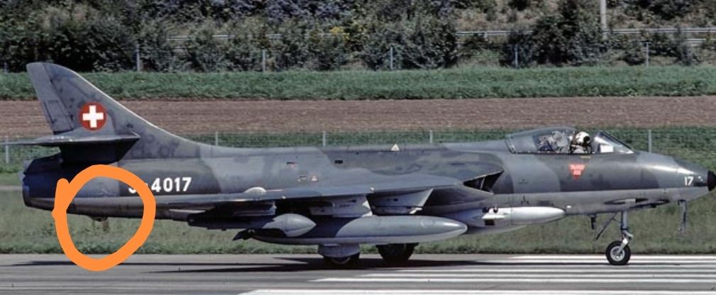 Misurare: Flugzeugteil Hawker Hunter Luftwaffe Fliegertruppe – Usato da Neuenkirch venduto da bf-109 2