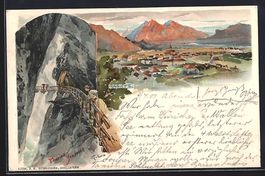 Litho Ragatz, Ortsansicht, in der Tamina