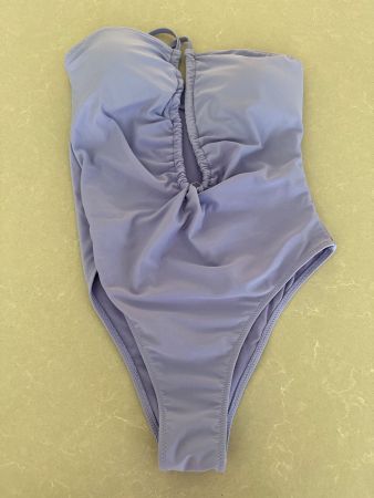 💜 Badeanzug | Flieder / Lavendel | Raffungen | Gr.M
