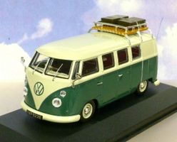 VW T1c Bus Kombi 1963-1967 dunkelgrün / weiss mit Dachträger