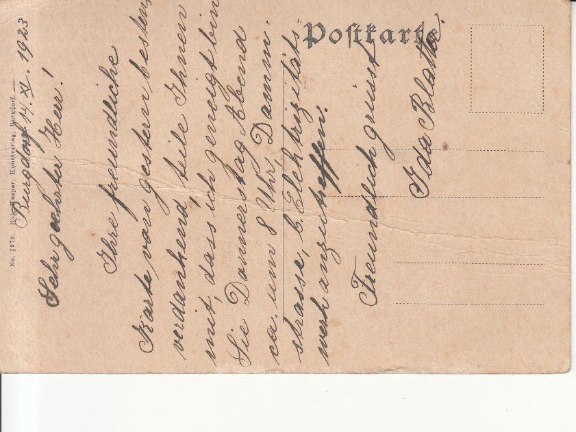 Cartoline postali: Burgdorf 1923 – Usato da Bürglen TG venduto da StampGraf 1
