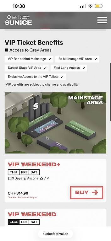 Tickets: Sunice Ascona VIP Weekend+ Ticket – Gebraucht aus St Gallen von rub_gk9g