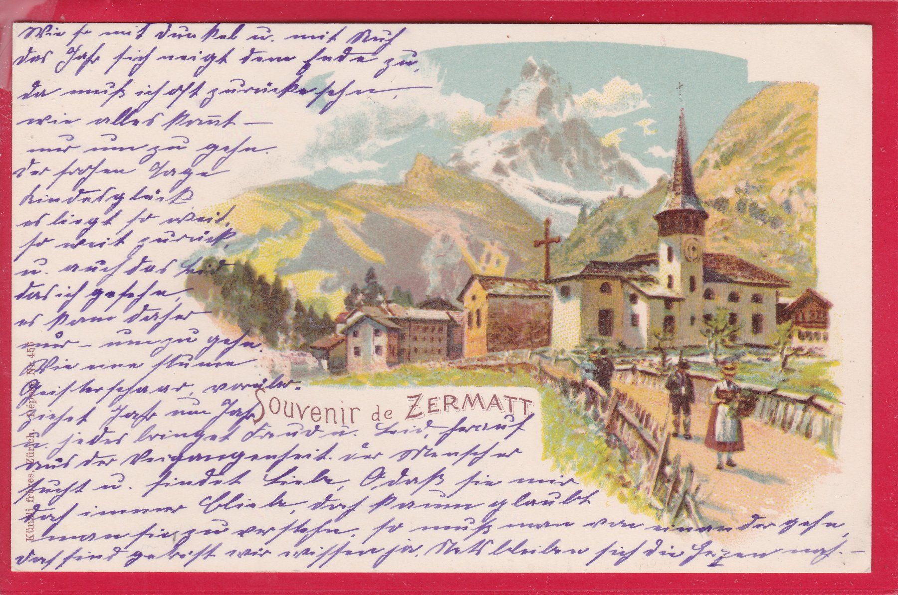 Cartoline postali: SOUVENIR DE ZERMATT – Usato da Oberrieden venduto da Gebirgsstelze