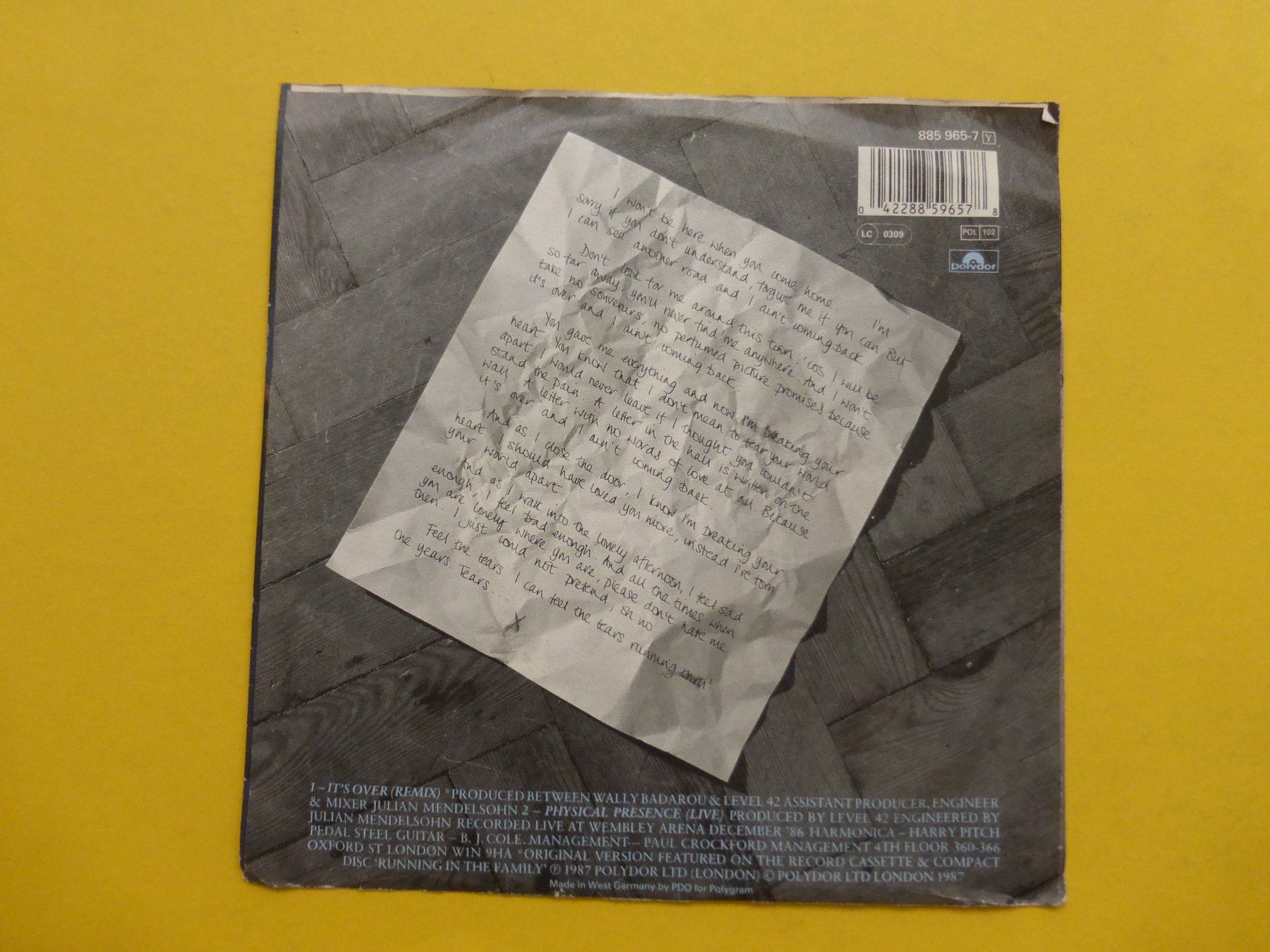 Schallplatten: Level 42 – It's Over – Gebraucht aus Zürich von Swiss57 1