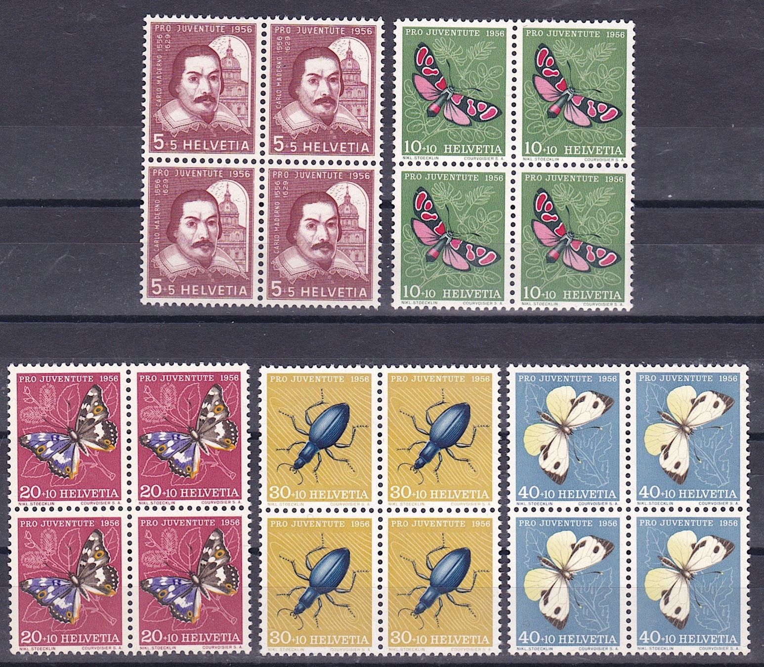 Alle Briefmarken: PJ 1956 im 4er-Block, postfr.**. Kat. Fr. 40.-. – Neu (gemäss Beschreibung) aus Richterswil von Dyaris2025