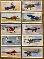 1935 - 10 Antike FLUGZEUGE ZIVIL Sammelbilder England