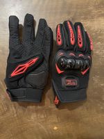 Gants moto "Racing Biker" noirs et rouges taille M