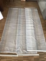 3 Schiebegardinen transparent-gestreift plus Deckenschiene
