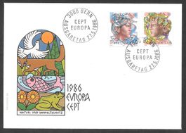 FDC Serie 725-726 ET Bern 27.5.1986 schön illustriert H Erni