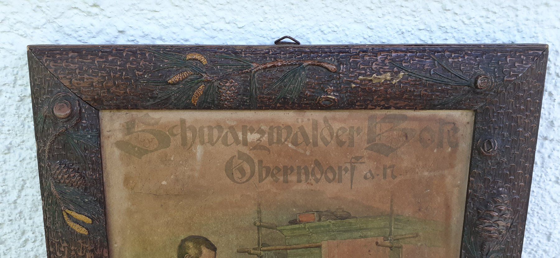 Cornici: Werbung in geschnitztem Holzrahmen – Usato da Mörschwil venduto da antiksalon21 3