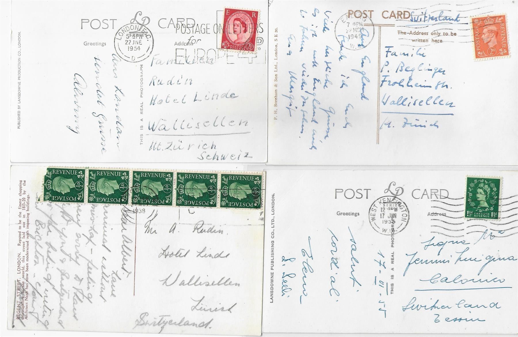 Cartoline postali: 4 AK England - London – Usato da Ettingen venduto da Kartenplanet 1