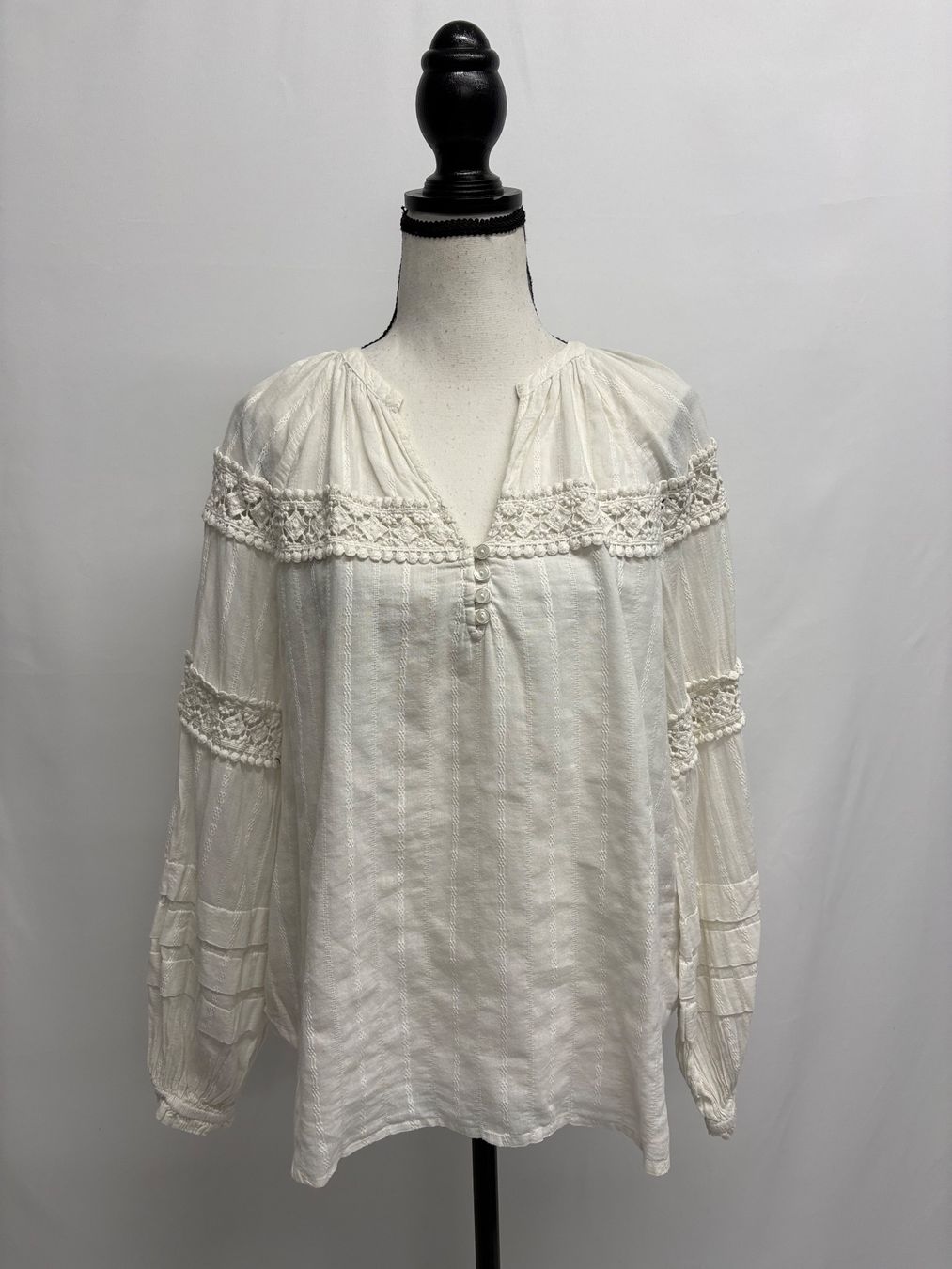 Camicette: Bloom Weisse Sommer Bluse mit Spitze 36 Boho Baumwolle – Nuovo (secondo la descrizione) da Regensdorf venduto da secondchancefashion 1