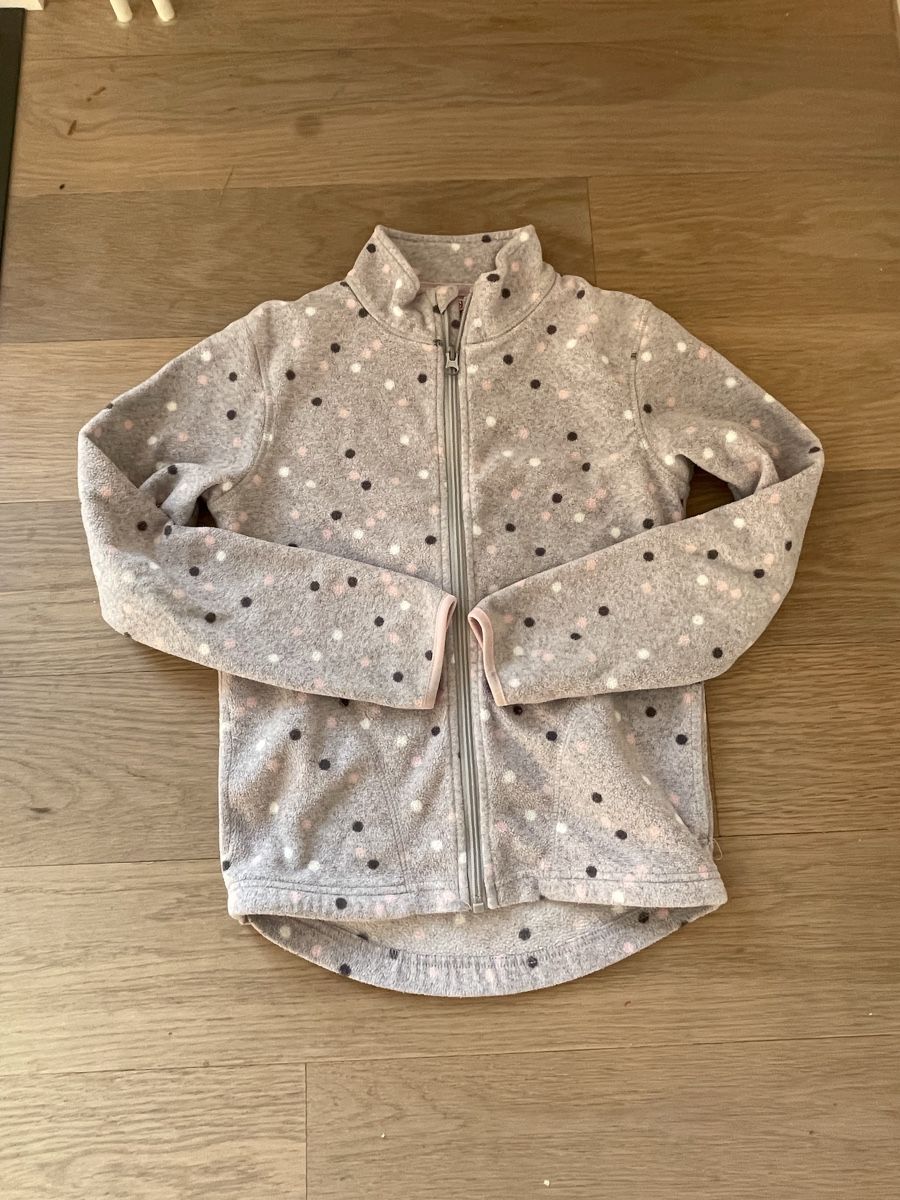 Giacche & Cappotti: Fleecejacke mit Pünktchenmuster,  hellgrau Gr140 – Usato da Steinhausen venduto da Piaweber1943.