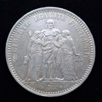 Frankreich 5FF 1873 A vorz-stg 25g, Silber 900/1000