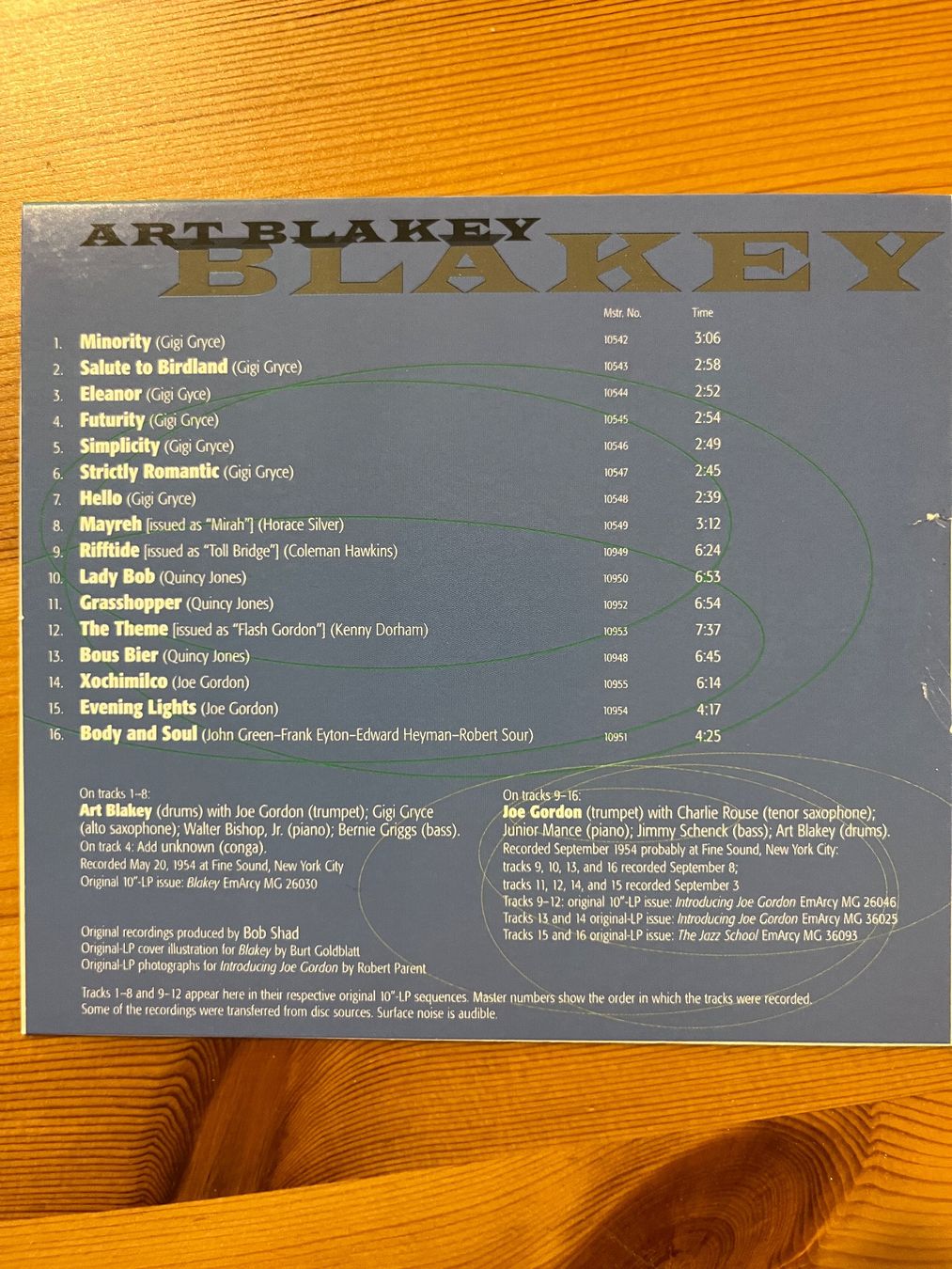 CD: ART BLAKEY - BLAKEY (1954) – Usato da Lausanne venduto da sbar224 2