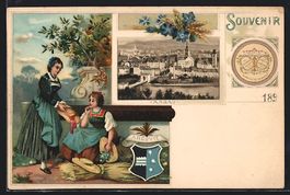 Litho Aarau, Zwei Frauen im Garten mit G