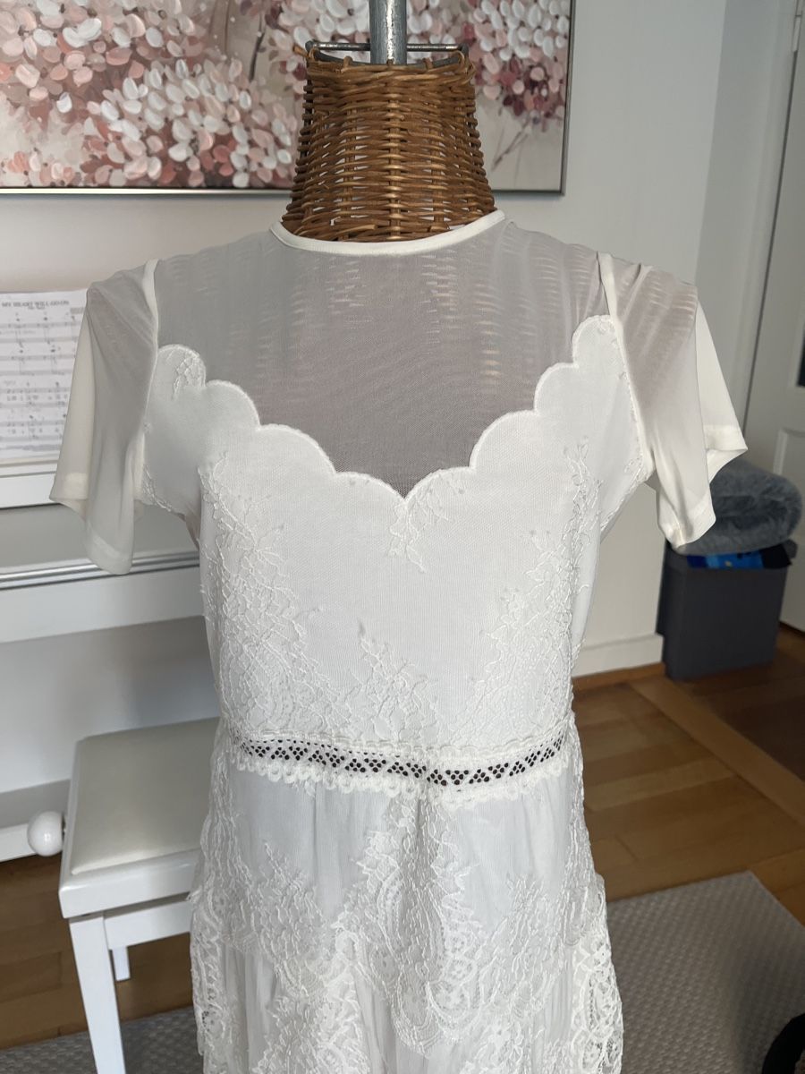 H&M Kleider: Kleid in Weiss mit Spitze, H&M, 38 – Gebraucht aus Solothurn von Bobesch08 1