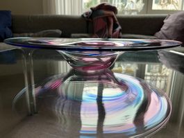 schöne spezielle Glasschale / Früchteschale (Kunsthandwerk!)