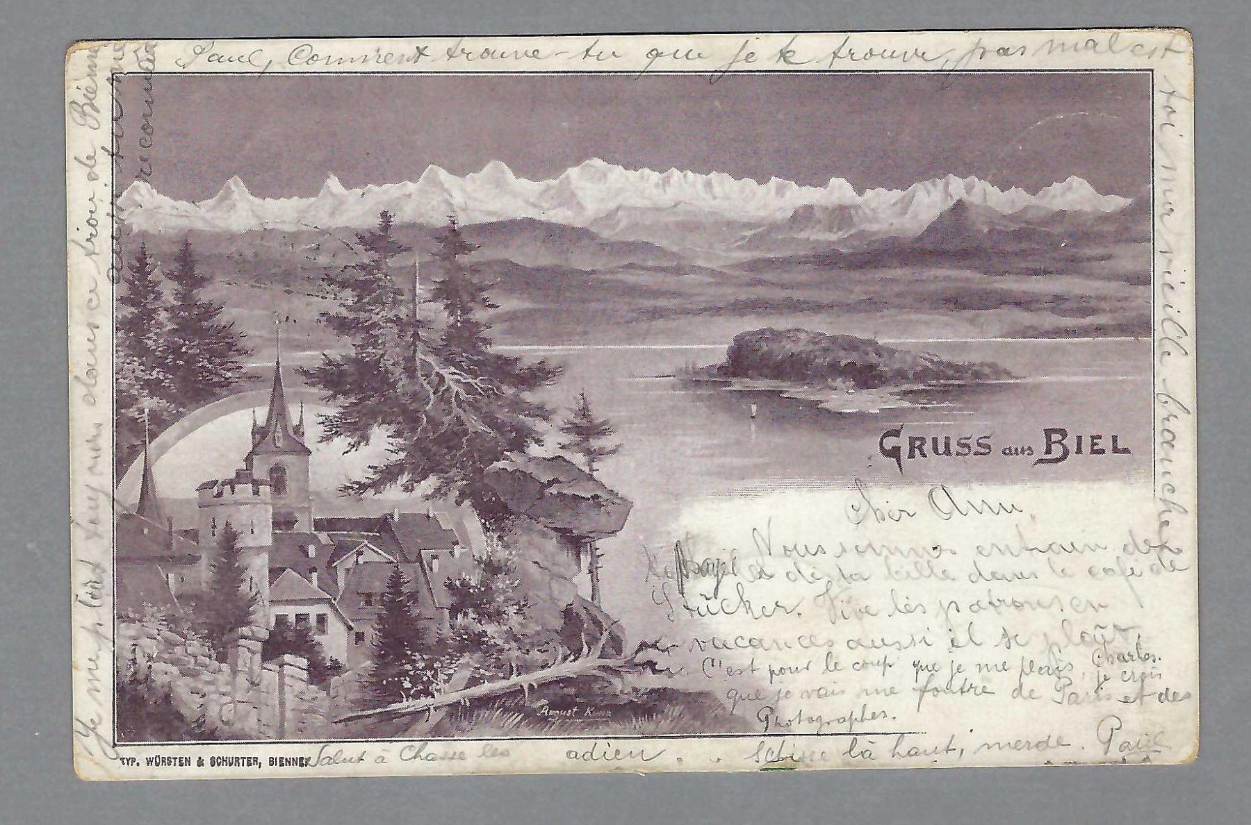 Cartoline postali: 1900, BIEL, GRUSS AUS – Usato da Pura venduto da ulisse1957