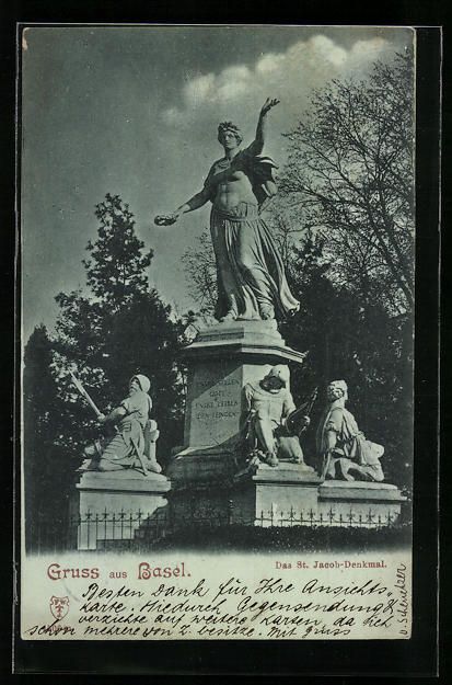 Cartes postales: AK Basel, Das St. Jacob-Denkmal, 1898 – D'occasion à Berlin par bartko-reher
