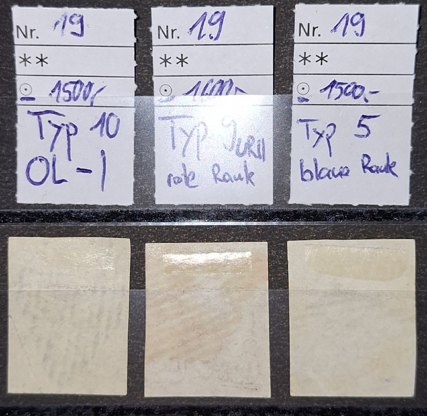 Tutti i francobolli: Rayon Nr. 19 Cts 3 Stk. Kat. 4700.- – Usato da Balgach venduto da SIMEON27 1