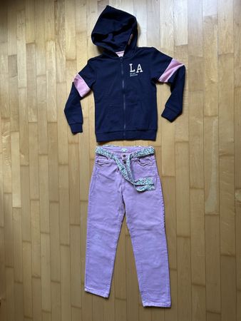 Für Girls: Sweatjacke + Hose vertbaudet, Grösse 140