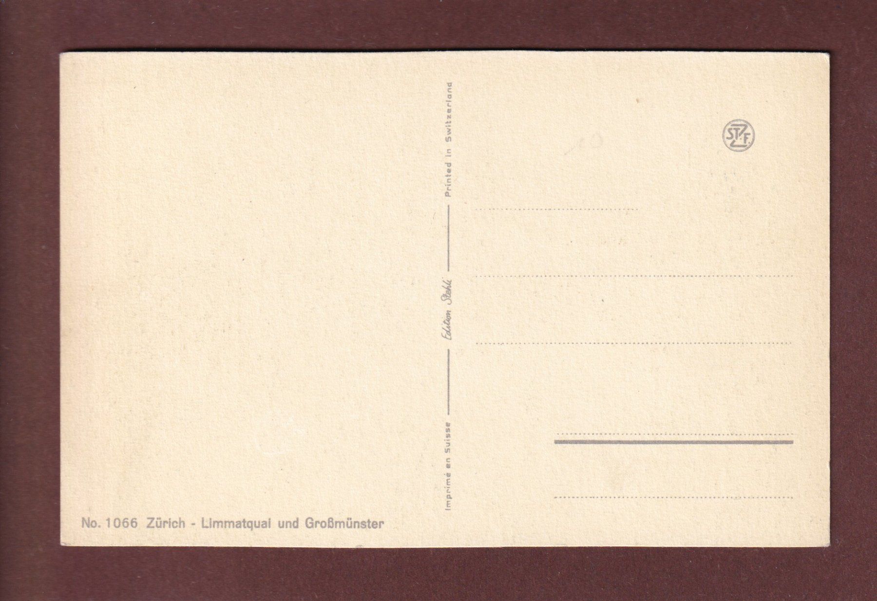 Cartoline postali: ZÜRICH - Teil mit Grossmünster – Usato da Pully venduto da nicecards-shop 1