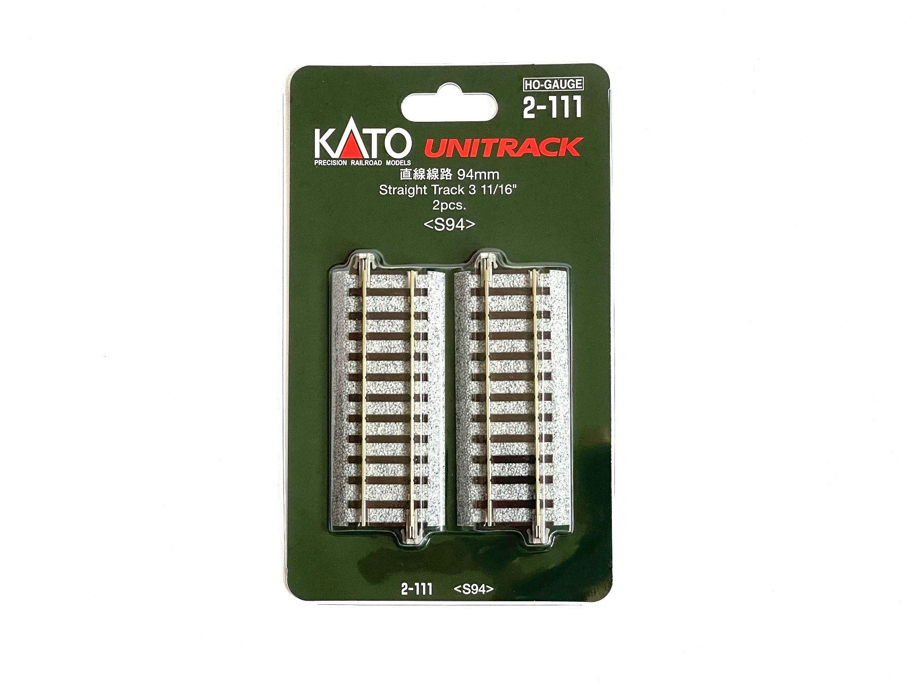 Kato Modellini di ferrovie: 2-111 Gerades Gleis 94 mm 2 Stk. – Nuovo e nell'imballaggio originale da Brügg BE venduto da telegraphrail