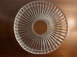 Vintage Glas Kuchenplatte, rund, Durchmesser 29 cm
