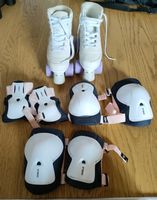 Rollschuhe weiss, Gr. 36, mit Schutzausrüstung, Sommer-Spass