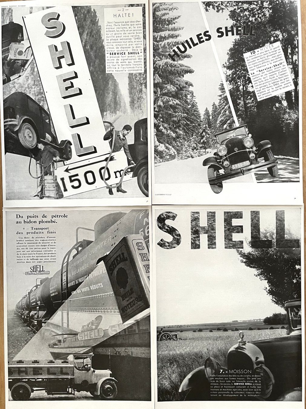 Foto & Immagini: Shell Emailschild - 4 Alte Werbungen / Publicités 1930/31 – Usato da Savagnier venduto da Ne2065 1