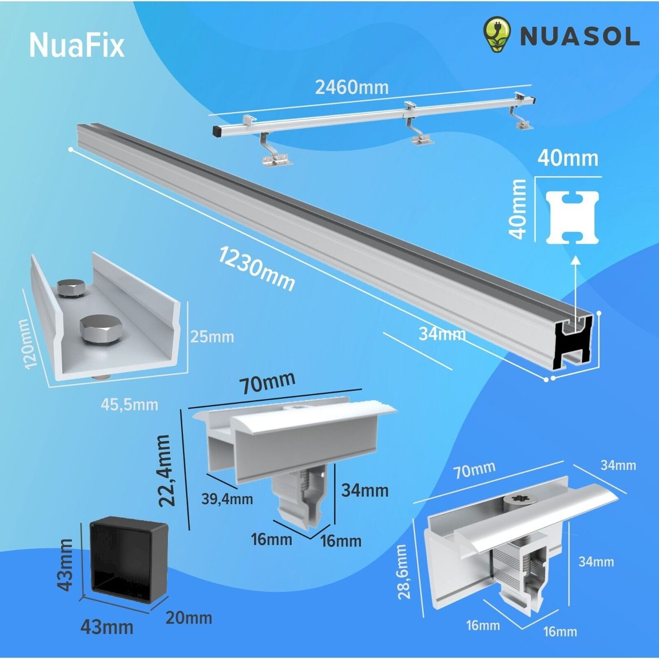 Dispositivi a energia solare: NuaSol Solarpanel Halterung 2er Set – Nuovo e nell'imballaggio originale da Bottighofen venduto da zaap 7