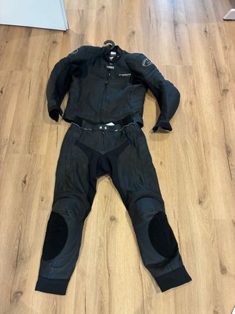 Motorradkombi Held Leder schwarz Grösse 52