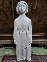 altes Gipsornament Frau mit Mistelzweig (D1)