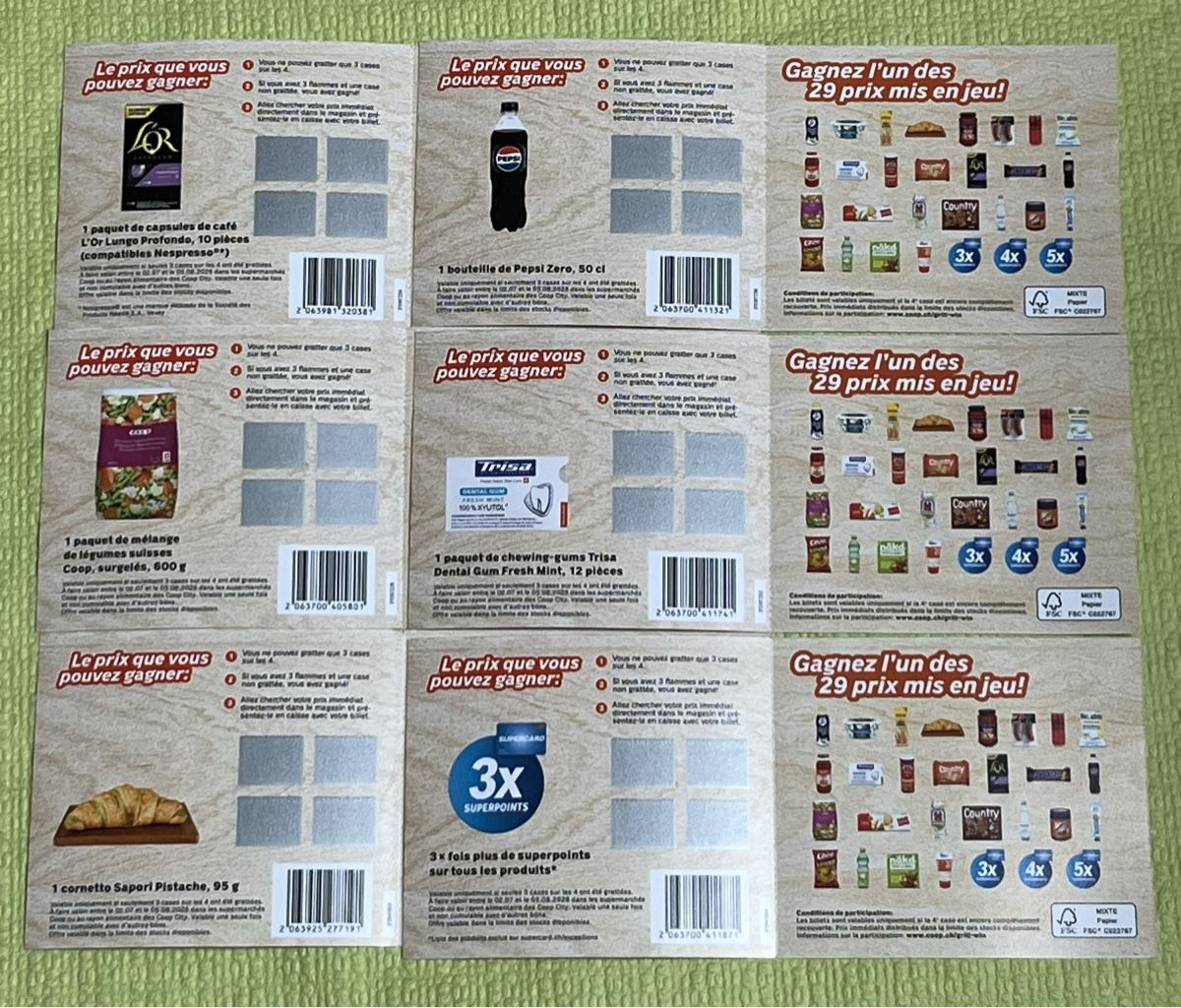 Coop Raccolte di bollini & punti: 6 cartes à gratter Coop Grill-Win neuves – Nuovo e nell'imballaggio originale da La Tour-de-Peilz venduto da Pansy02