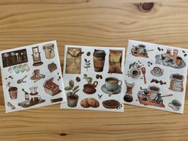 Sticker Aufkleber Scrapbook Kaffee Coffee Nostalgie 2