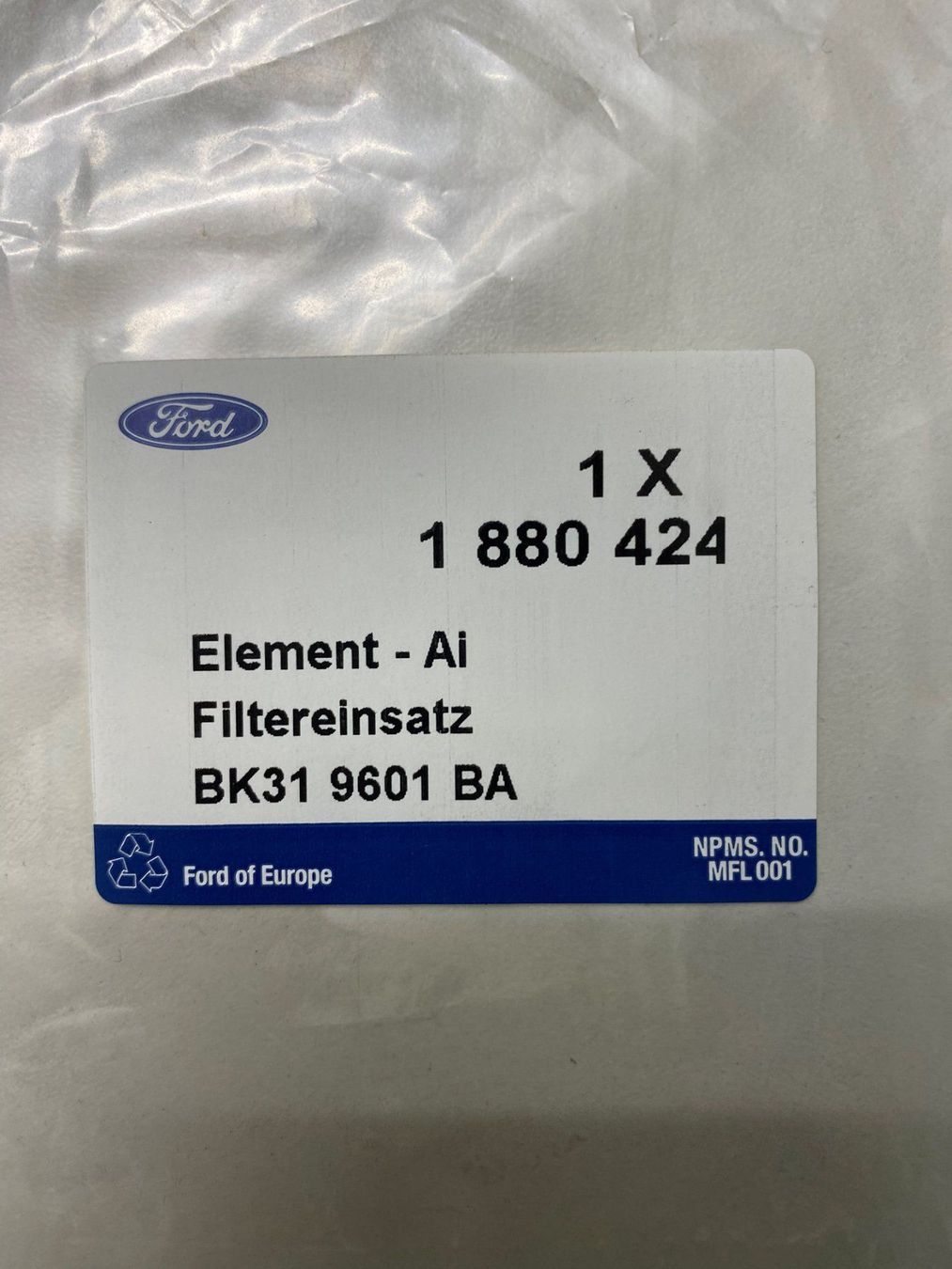 Ventilation: Luftfilter für Ford Transit – Neuf avec emballage d'origine à Wettingen par Auto-Center-Kueng 1