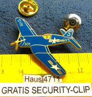 US NAVY JAGD-FLUGZEUG 2NÄGEL PIN ENAMEL MIT1SECURITY-CLIP
