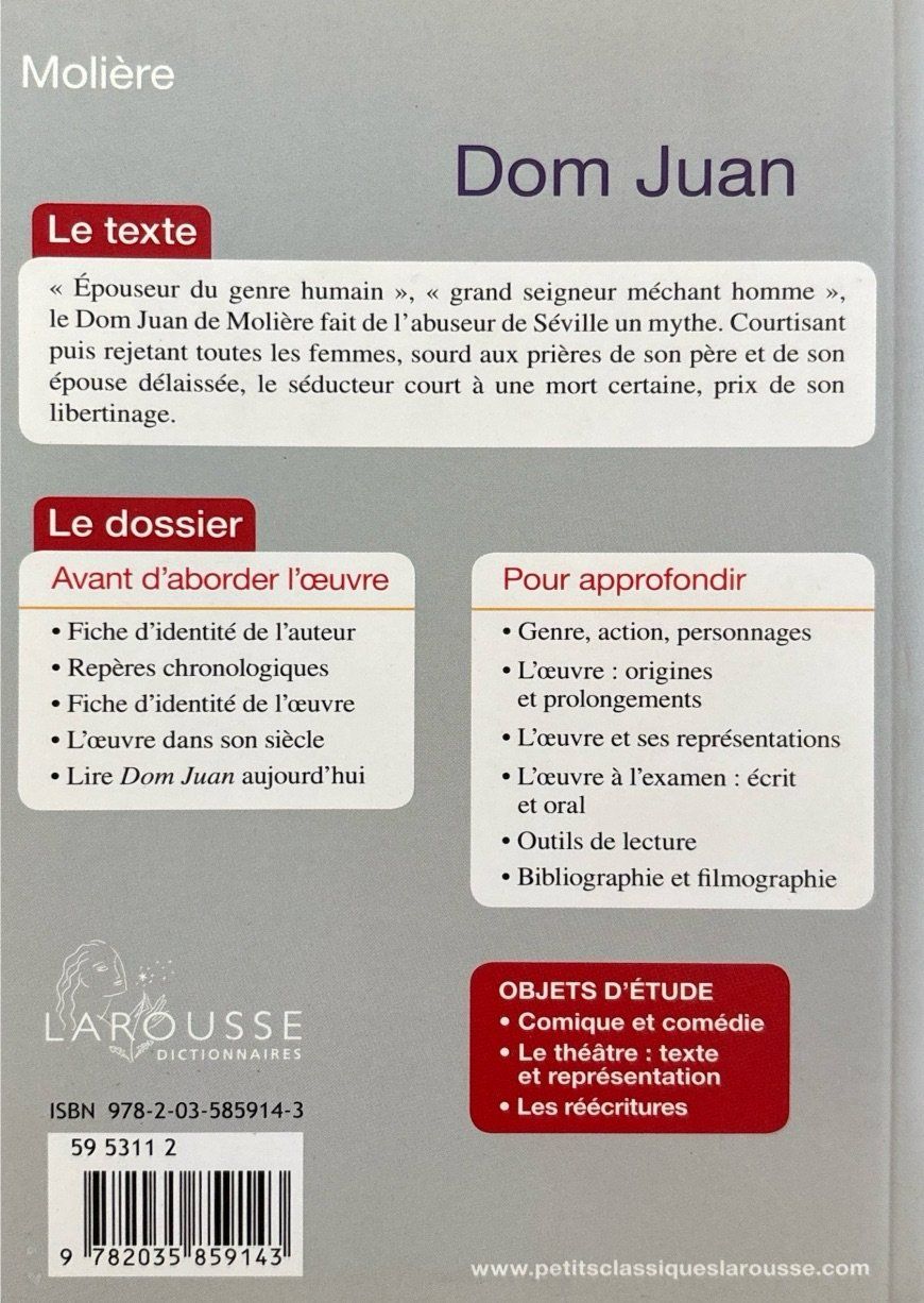 Libri: Molière, Dom Juan - Petits Classiques Larousse – Usato da Sarnen venduto da Livres 1