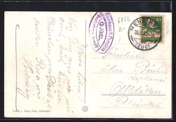 Cartoline postali: Menzingen, Kloster Gubel, Kirche und Pen – Usato da Berlin venduto da bartko-reher 1