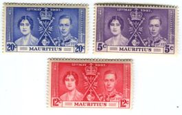 Briefmarken "König Georg VI. & Queen Mum". Mauritius 1937