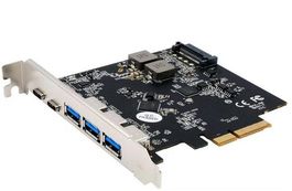 Carte PCIe Exsys USB 3.2 3x USB-A 2x USB-C