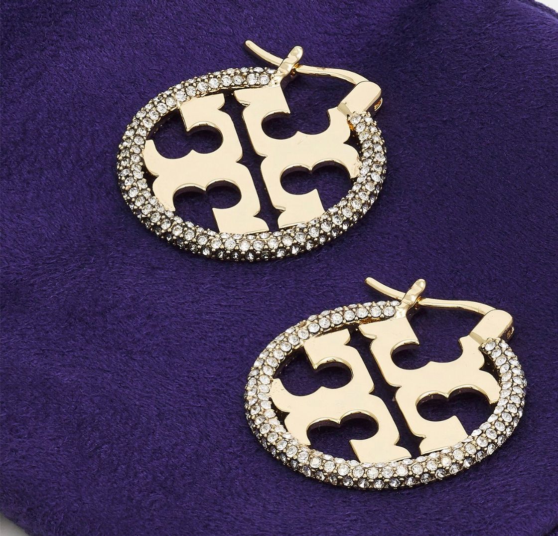 Tory Burch Orecchini pendenti & Orecchini a lobo: Tory Burch MILLER PAVE HOOP EARRING - Ohrringe – Nuovo e nell'imballaggio originale da Oberaach venduto da Dandy2021 2