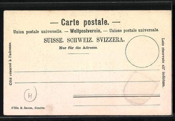 Ansichtskarten: AK Genève, Hotel des Postes, Wappen – Gebraucht aus Berlin von bartko-reher 1